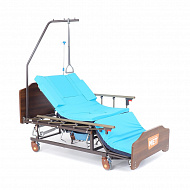 Кровать медицинская функциональная механическая Мet с туалетным устройством Remeks (ручки управления справа).